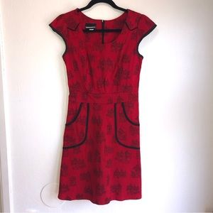 Nooworks Western Wonder Red Victorian Painted Ladies Dress Small
